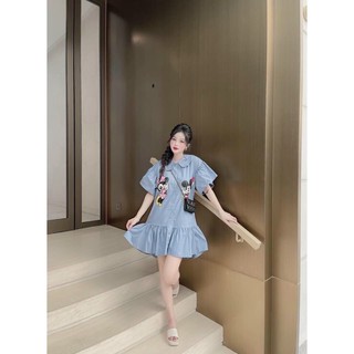 Váy đuôi cá in hình Micky hàng đẹp