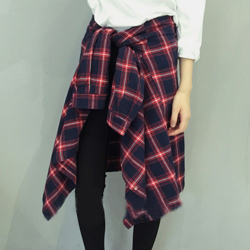 [Baywellfashion]Áo sơ mi caro tay dài dáng rộng thời trang phong cách Hàn Quốc cho nữ | BigBuy360 - bigbuy360.vn