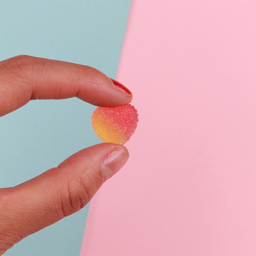 10Pcs/set Gradient Color Cute Simulation Resin Love Heart Candy Flatbacks Cabochon for Phone Case DIY