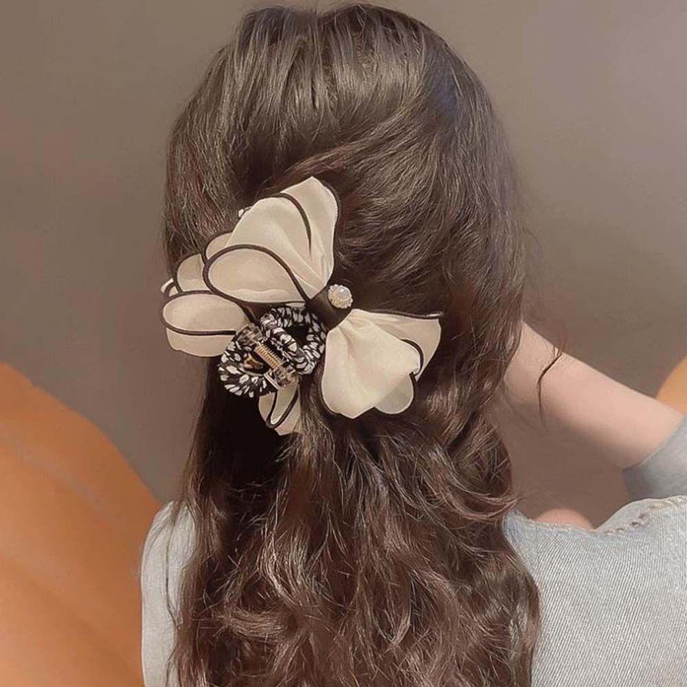 Kẹp Tóc Hoa Màu Đen Phong Cách Hàn Quốc Thời Trang VANES1