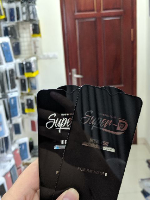 Cường lực Super D Redmi Note 8 / Oppo Realme 5 Pro / Realme 3 Pro / Oppo F9 dùng chung Full màn viền mỏng ôm màn 2.5D