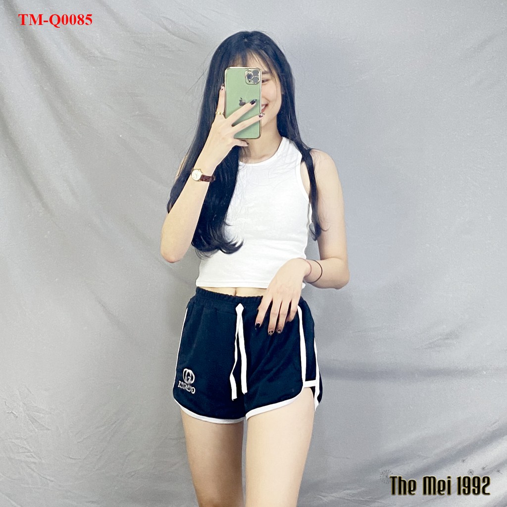 Quần short nữ The Mei 1992 - Quần đùi chất cotton mát dáng hộp viền kẻ chất cotton mát siêu xinh | BigBuy360 - bigbuy360.vn