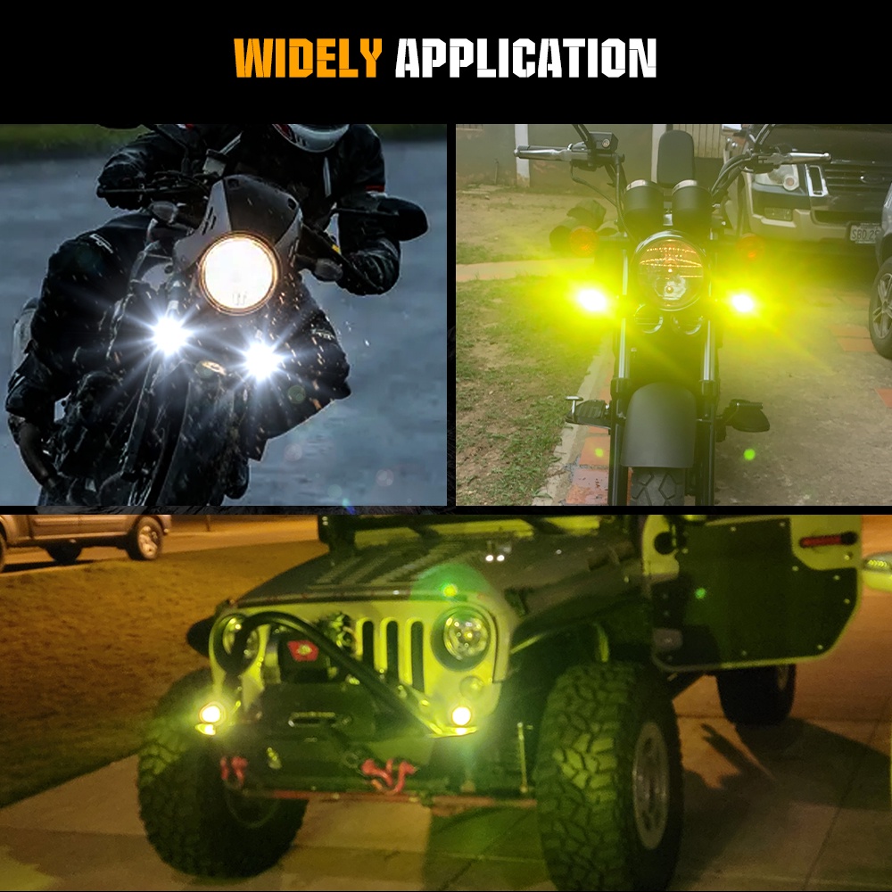 Đèn Pha Led Ánh Sáng Trắng/Vàng 6000K 3inch 12D Ánh Sáng Trắng 6000K Cho Xe Hơi/Xe Máy/Xe Tải
