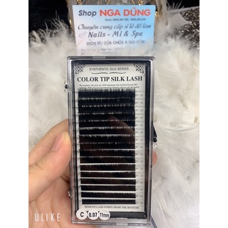 Mi khay mix size hiệu Color tip silk lash