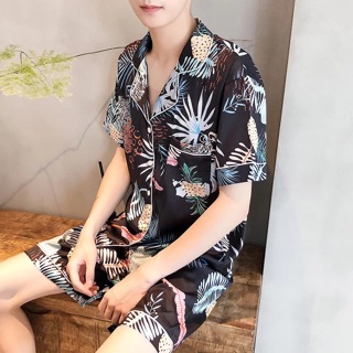 Bộ ngủ lụa hình lá cọ