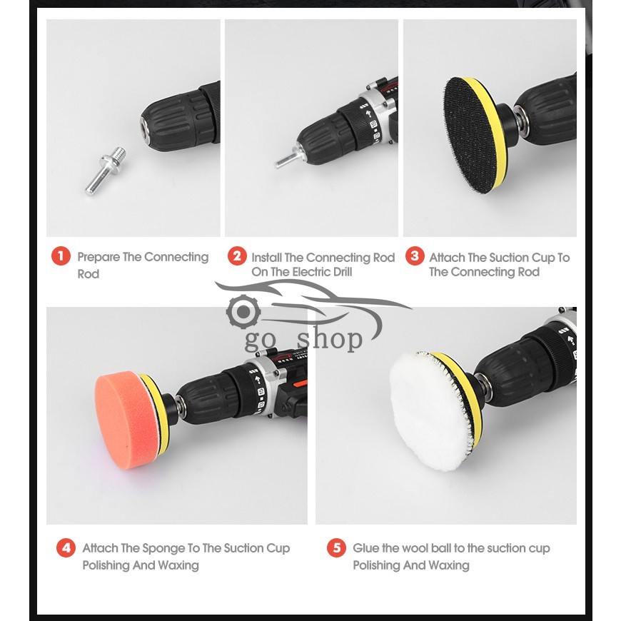 Bộ 11 Miếng Xốp Đánh Bóng Xe Hơi 3inch Tiện Dụng