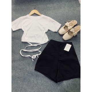 Áo kiểu croptop cột dây eo ❤️