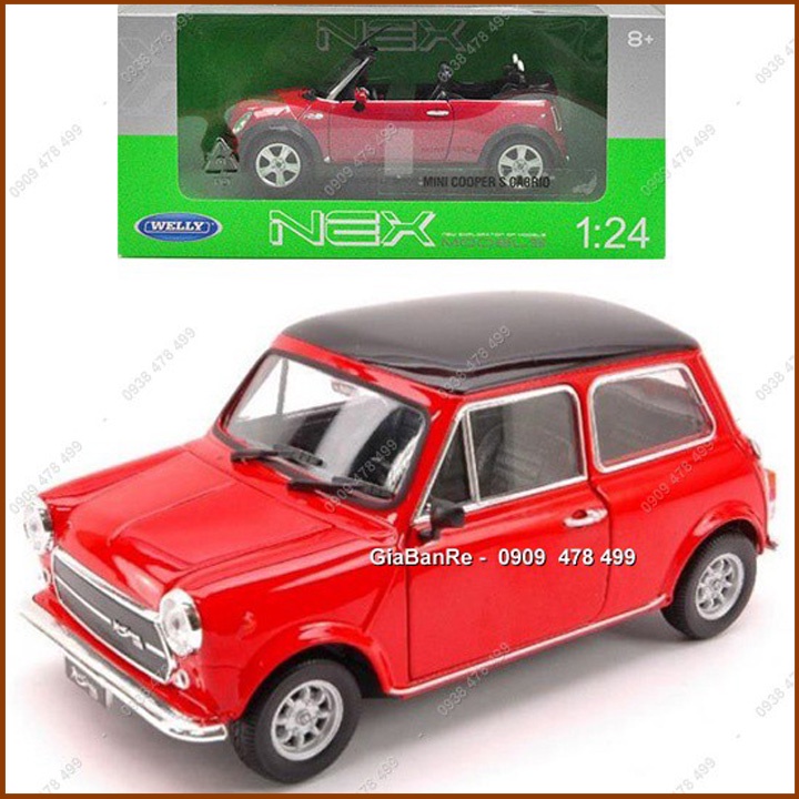 Xe Mô Hình Kim Loại Mini Cooper 1300 Classic - Tỉ Lệ 1:24 - Welly - Vàng - 8410.1