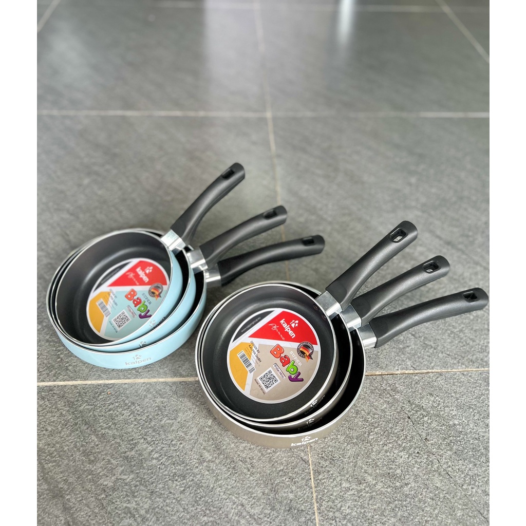 Chảo chống dính Kalpen Super Baby size 16 - 18 - 20cm dùng cho bếp từ, bếp ga, bếp hồng ngoại