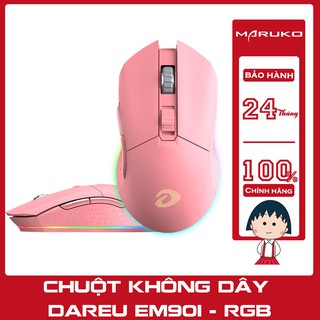 Chuột không dây Gaming DAREU EM901 RGB - PINK (BRAVO ATG4090 sensor)