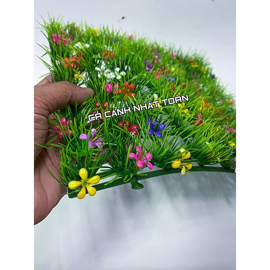 THẢM CỎ NHÂN TẠO CÓ BÔNG TRANG TRÍ HỒ CÁ NON BỘ 25X25CM