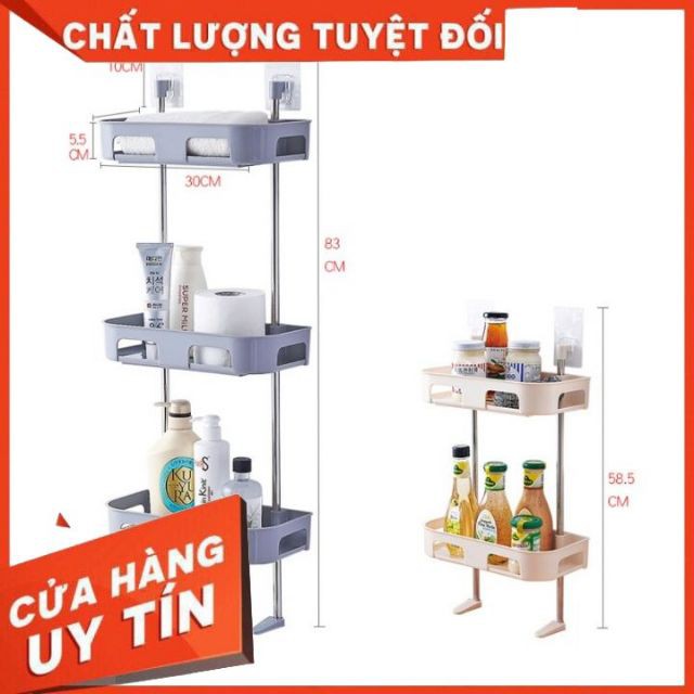 Kệ 3 tầng khung inox gắn trên nắp bồn cầu, trong phòng tắm, trong bếp