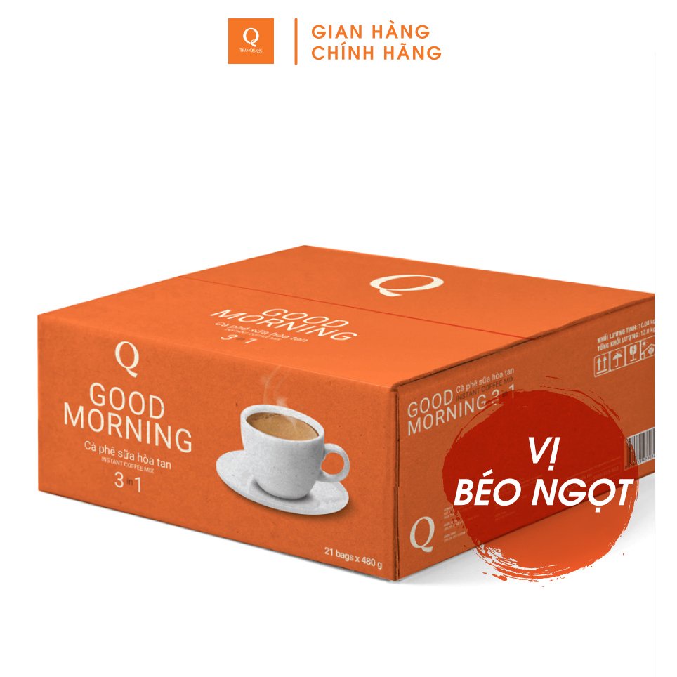 Cà phê sữa uống liền hoà tan Goodmorning (bịch 24 gói x 20gr) Trần Quang