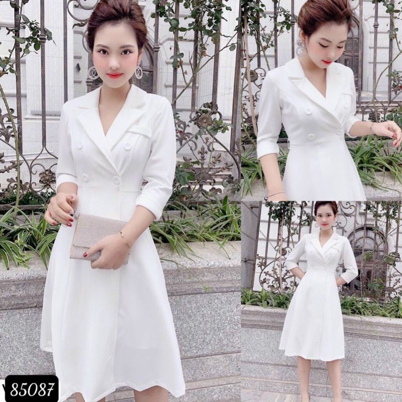 Đầm trắng dài dự tiệc dáng suông thiết kế cao cấp sang trọng | BigBuy360 - bigbuy360.vn