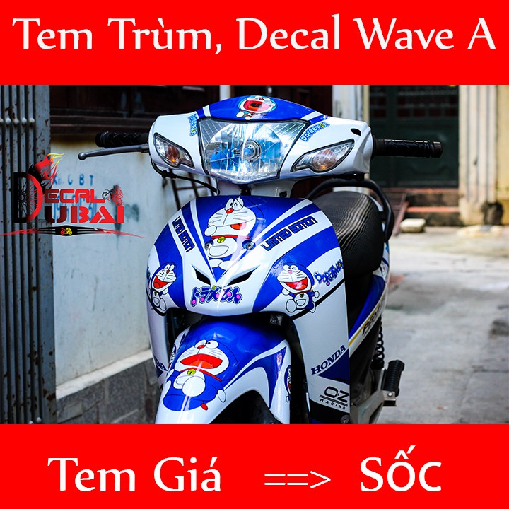 Tem trùm wave Doraemon Xanh đậm