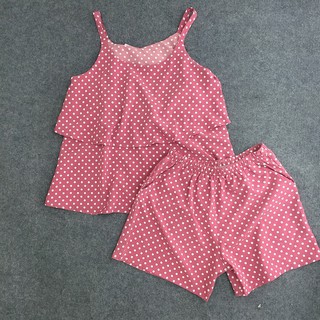 Bộ đồ lụa chấm bi freesize 40-55kg