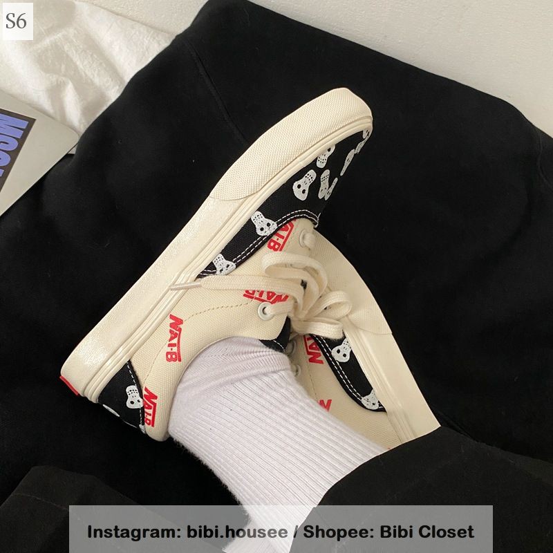 Giày thể thao hình đầu lâu xương cực chất ulzzang Hàn Quốc lười thắt dây năng động hot trend học sinh giá rẻ mã S6 | BigBuy360 - bigbuy360.vn