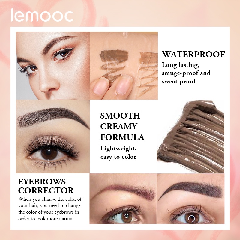 [Hàng mới về] Kem gel kẻ lông mày LEMOOC dạng lỏng chống thấm nước lâu trôi dành cho trang điểm