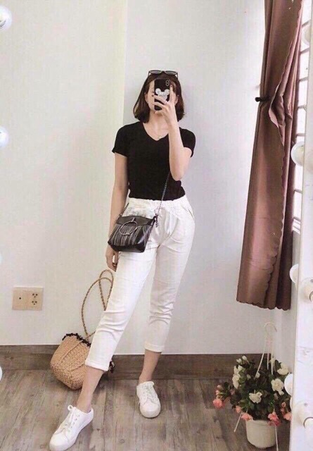 Quần kaki lưng thun dáng baggy