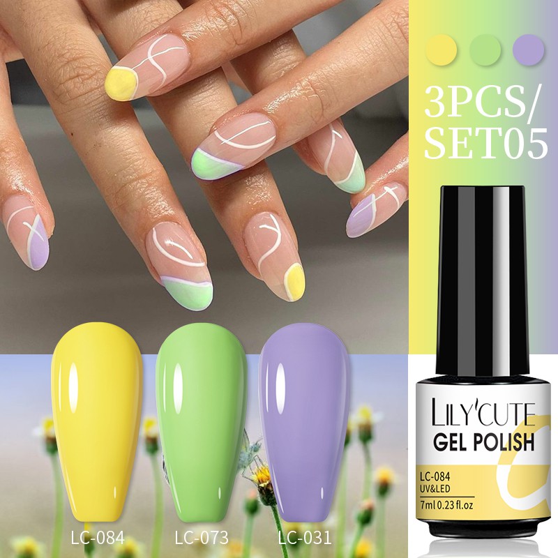 3 Lọ gel sơn móng tay UR SUGAR màu sắc thời trang 7ml tùy chọn