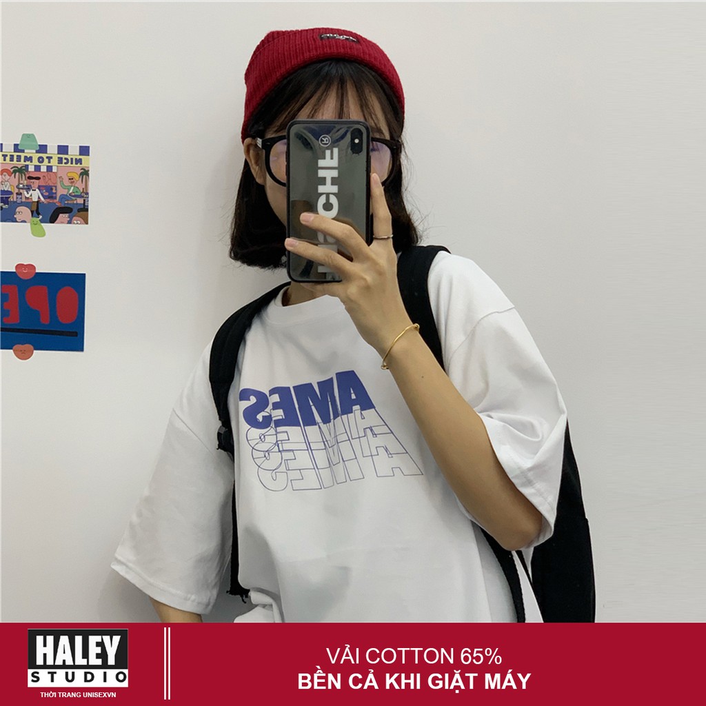 Áo Thun Unisex Form Rộng Nam Nữ Ames HALEY Unisex phong cách Hàn Quốc CTN101 Haley | BigBuy360 - bigbuy360.vn