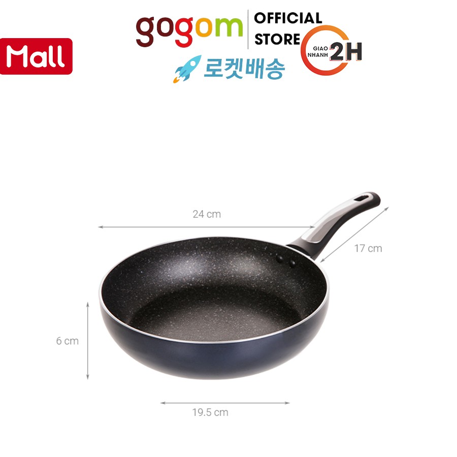 Chảo nhôm chống dính đáy từ phủ vân đá 24cm Delites CNC150 GOG539