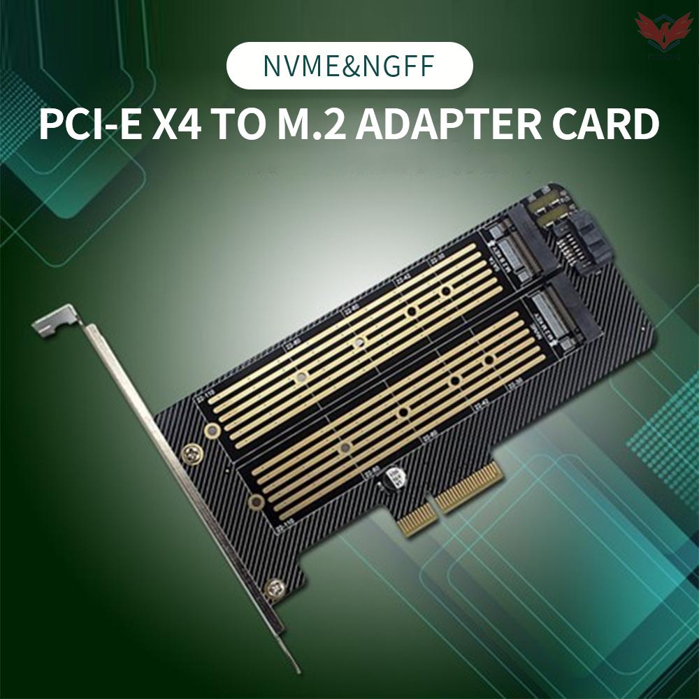 PCI-E X4 to M.2 NVME&NGFF Adapter Card SSD Converter Card Compatible with PCI-E X4/X8/X16 Support NVME SATA Protocols