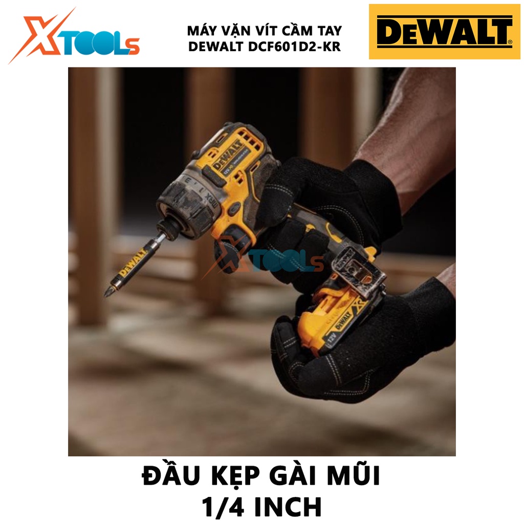 Máy vặn vít cầm tay DEWALT DCF601D2-KR máy khoan dùng pin Hiệu thế pin 12 V, Động cơ không chổi than, khoan gỗ, sắt