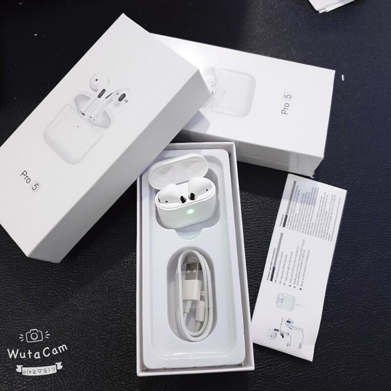 Tai Nghe Bluetooth Airpod Pro 5 Bluetooth 5.0 TWS - Định Vị, Đổi Tên, Cảm Biến Cao Cấp