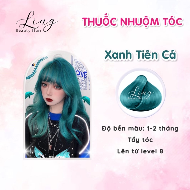 [ KÈM TẨY ] Thuốc nhuộm tóc màu XANH TIÊN CÁ