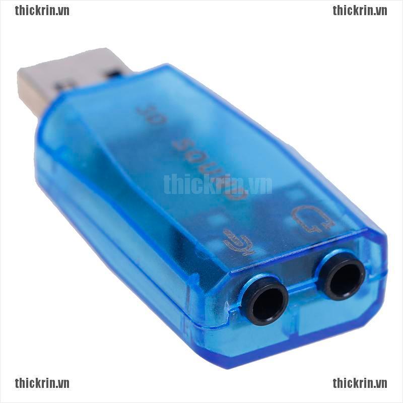 <Hot~new>3.5mm Mini External 3D USB Sound Card 5.1 Channel Audio Card Adapter Speaker