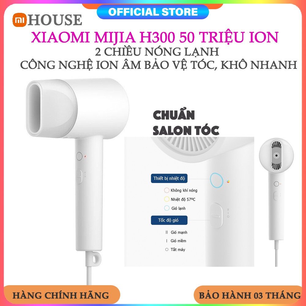 SẴN| Salon | Máy sấy tóc nhanh bù 50 triệu ion âm Xiaomi H300 - Chính Hãng MiHouse
