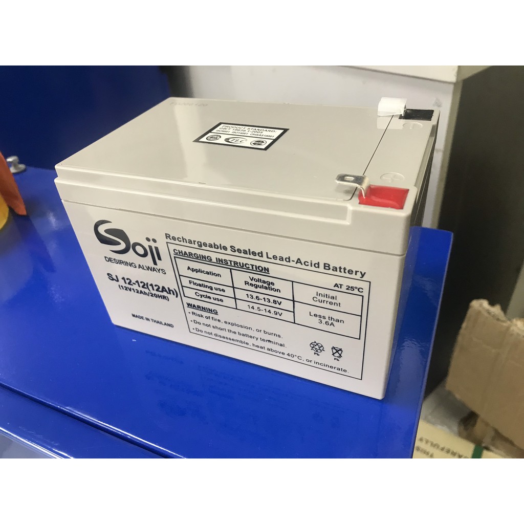 Ắc quy Soji nhập khẩu Thái Lan 12Ah - 12V chuyên dụng cho UPS, NLMT