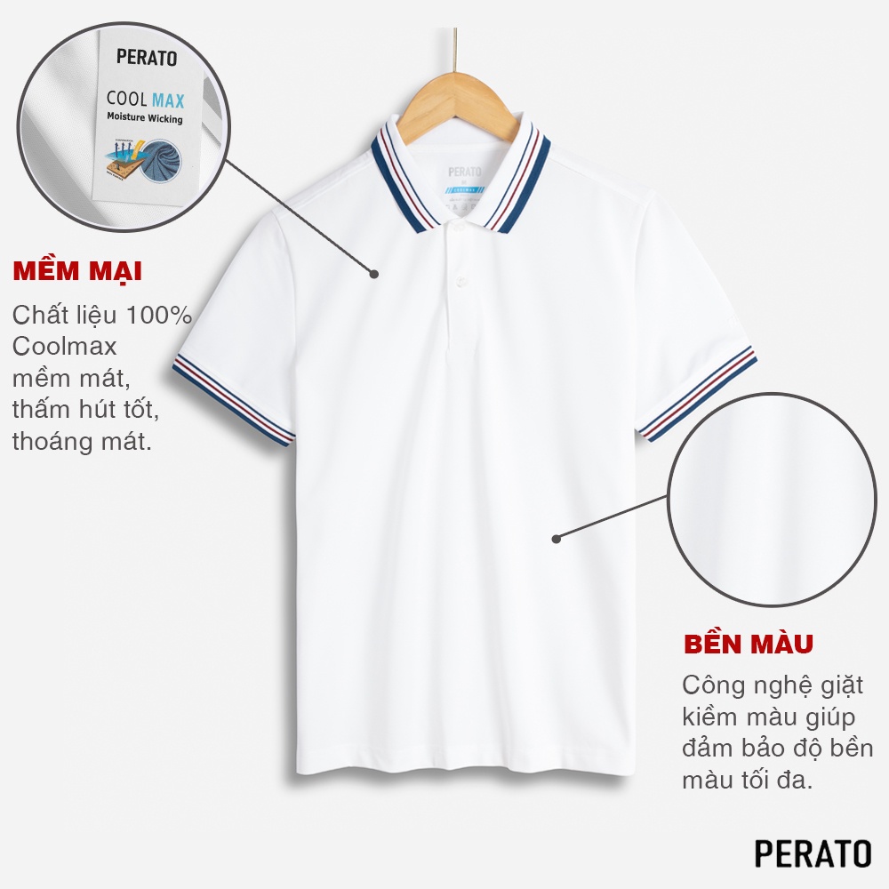 [MUA 2 GIẢM 40K] Áo Phông Nam Có Cổ PERATO, Phom Ôm Trẻ Trung, Thiết Kế Tinh Tế, Trẻ Trung (APCP21054) | BigBuy360 - bigbuy360.vn