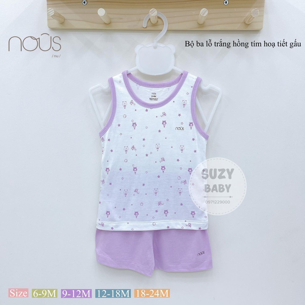 Bộ ba lỗ mùa hè Nous nhiều mẫu mới cho bé size 6m đến 24m
