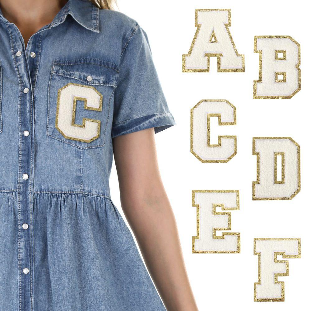 YOLA Miếng Dán Trang Trí Quần Áo Hình Chữ Cái Từ A-Z