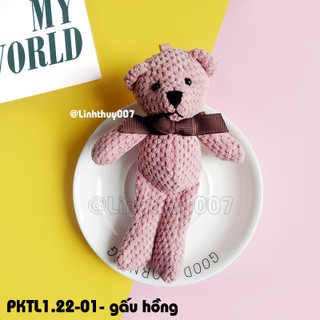 Móc gấu hồng bear pink (Phụ kiện treo túi/balo) GẤU BÔNG cực yêu PKTL1.22