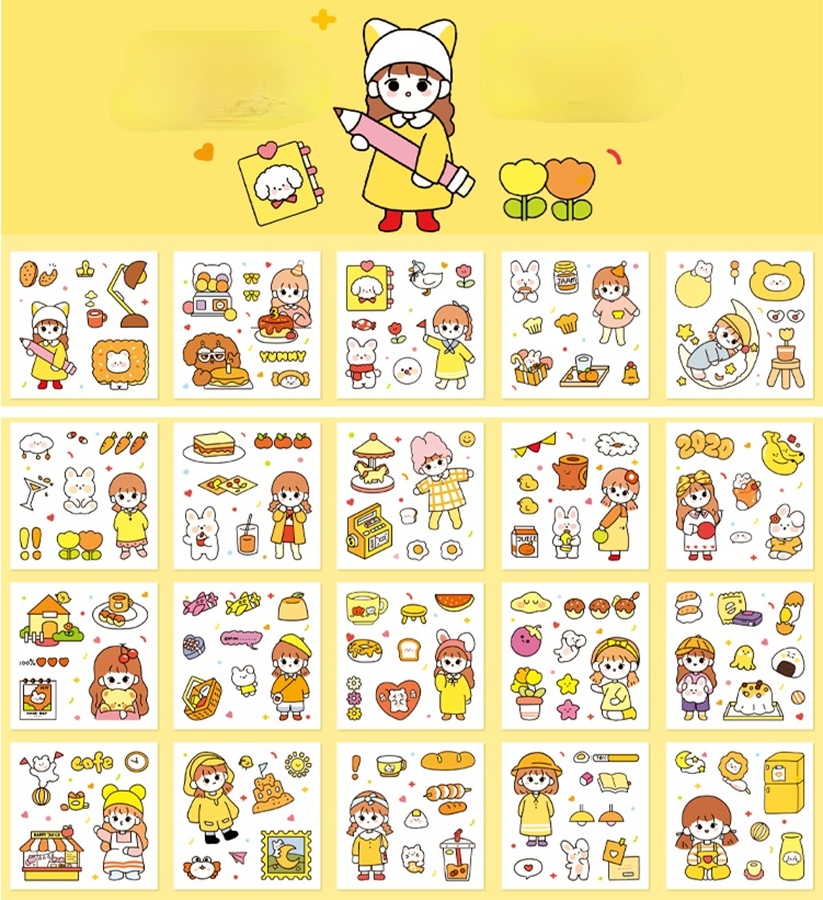 Bộ 20 miếng dán trang trí hình động vật đáng yêu | BigBuy360 - bigbuy360.vn
