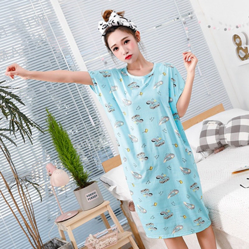 Đầm ngủ tay ngắn cổ tròn hoạ tiết hoạt hình đáng yêu | BigBuy360 - bigbuy360.vn