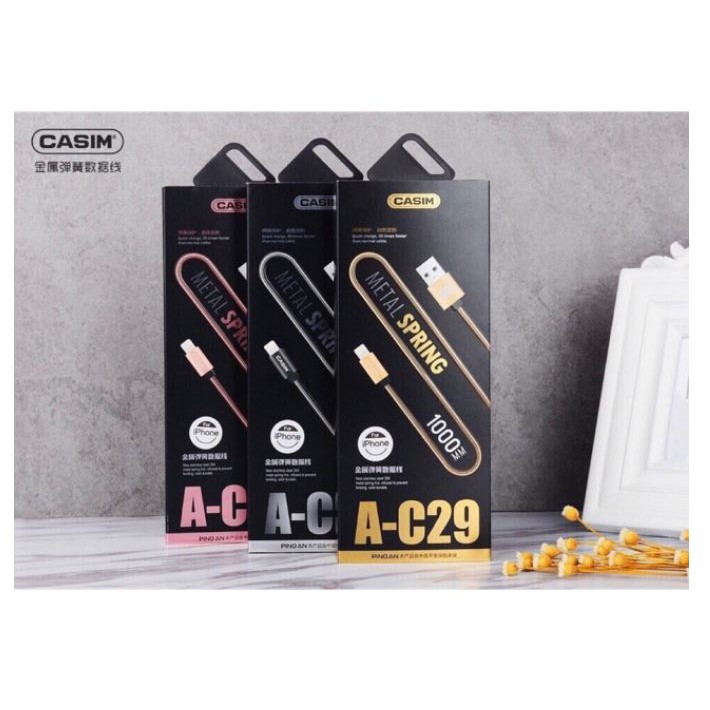 Dây sạc casim C29 bọc thép chân Micro
