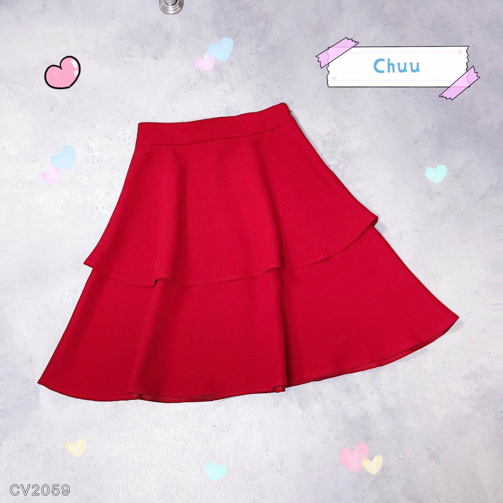 Chân váy nữ xòe 2 tầng CHUU CV2059
