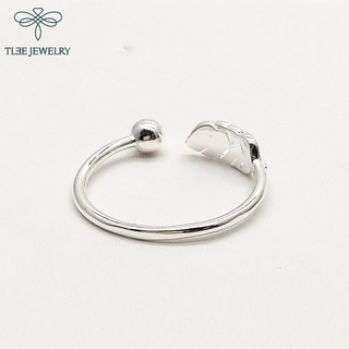 Nhẫn bạc nữ Tlee nhẫn lông vũ basic cá tính TLEE JEWELRY A0287