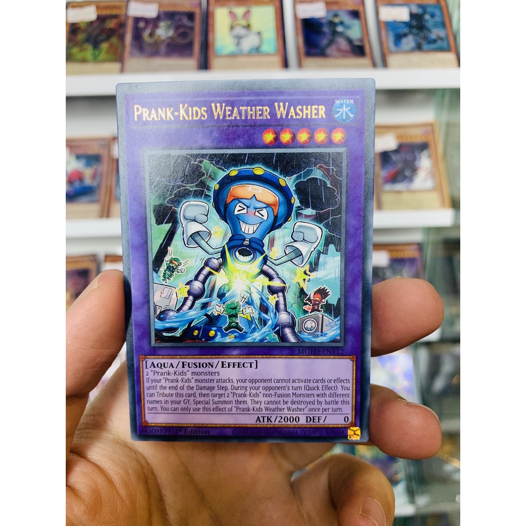 Thẻ Bài Lẻ YugiOh! Mã MGED-EN112 - Prank-Kids Weather Washer - Gold-Letter Rare - 1st Edition