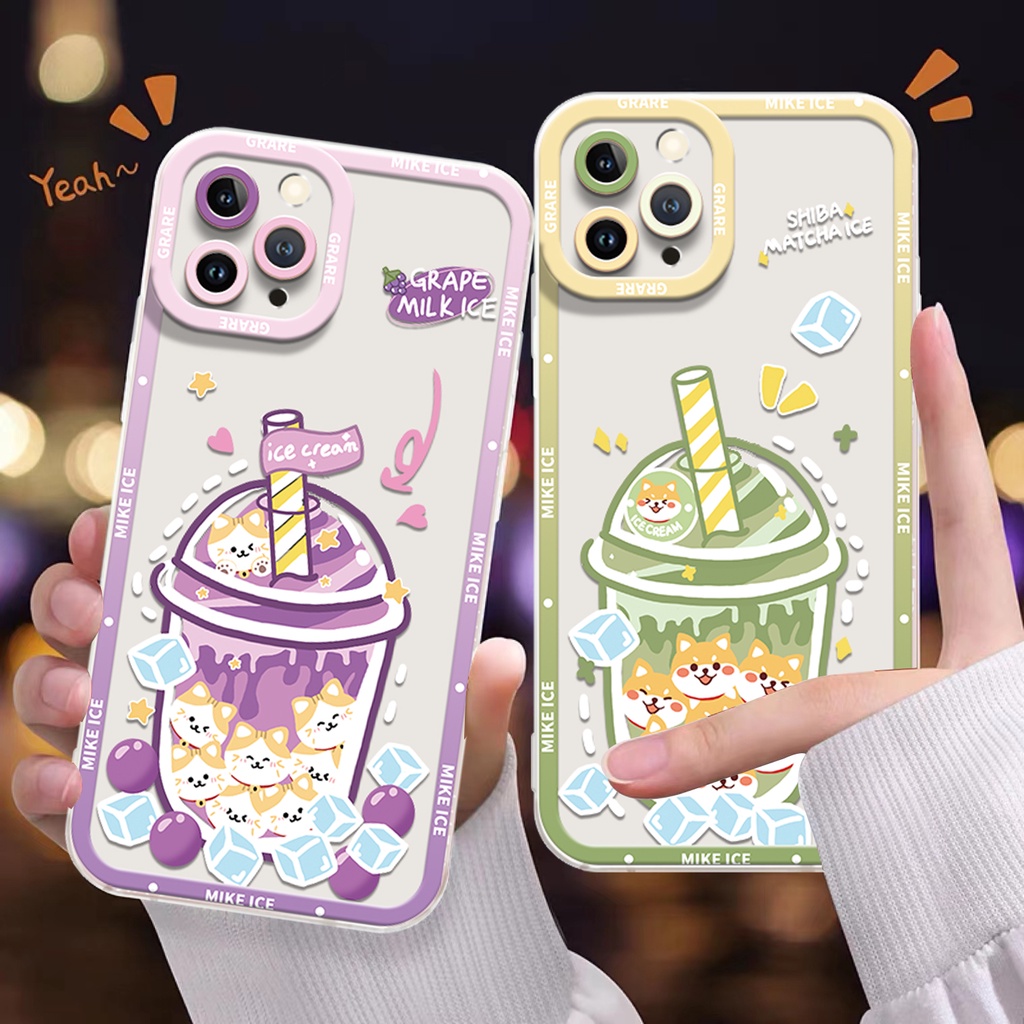Ốp Điện Thoại Silicon TPU Mềm Trong Suốt Họa Tiết Chú Cún Dễ Thương Cho IPhone 14 13 12 11 Pro X XR XS Max SE 6 6S 7 8 Plus