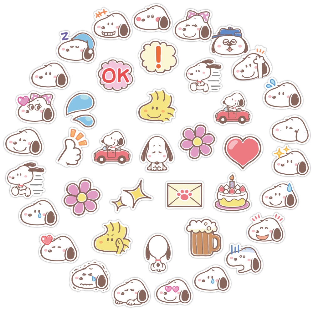 Miếng Dán Trang Trí Vali / Cửa Kính / Điện Thoại Chống Thấm Nước Hình Snoopy Dễ Thương