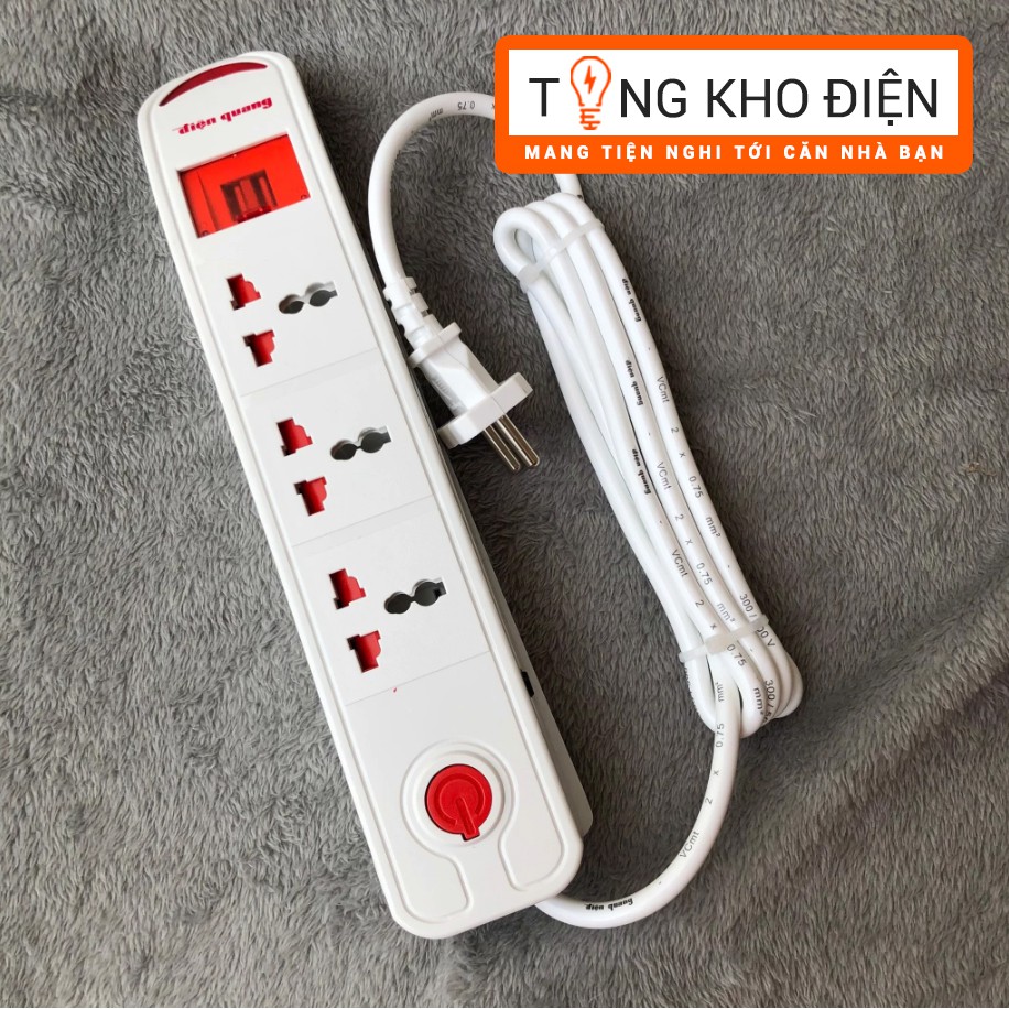 [FreeShip 50k toàn quốc] Ổ cắm Điện Quang, 3 lỗ đa năng + 2 USB, dây dài 2m/5m