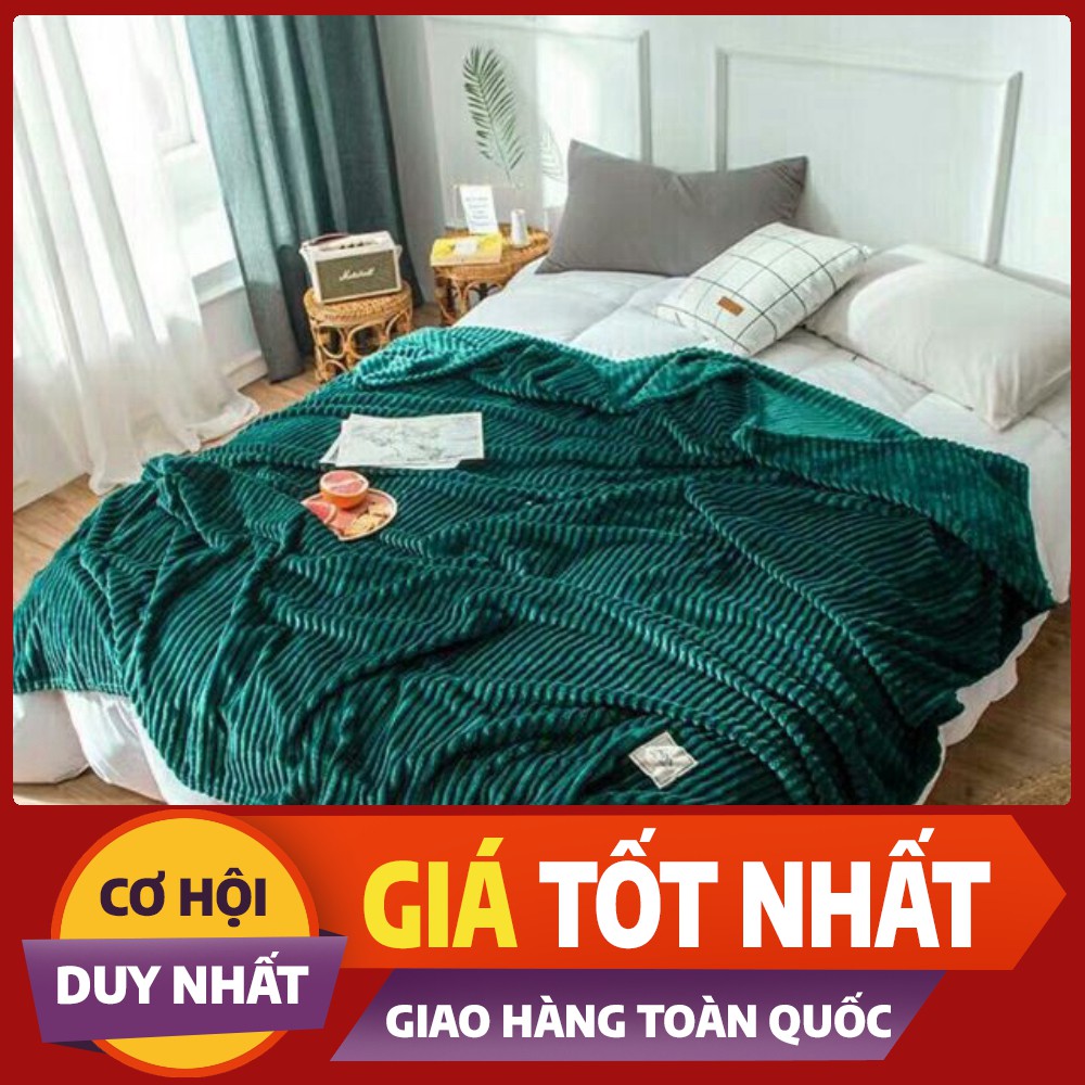 Chăn nhung tuyết kẻ tăm, chăn văn phòng kích thước 2mx2m3