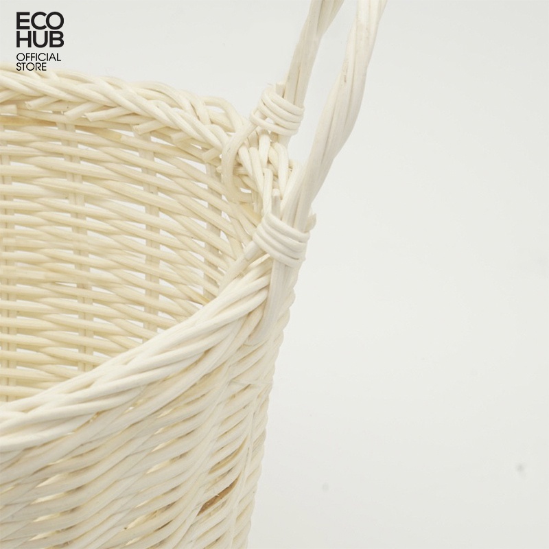 Giỏ mây trắng ECOHUB đựng đồ, chụp ảnh, dã ngoại, đi chơi