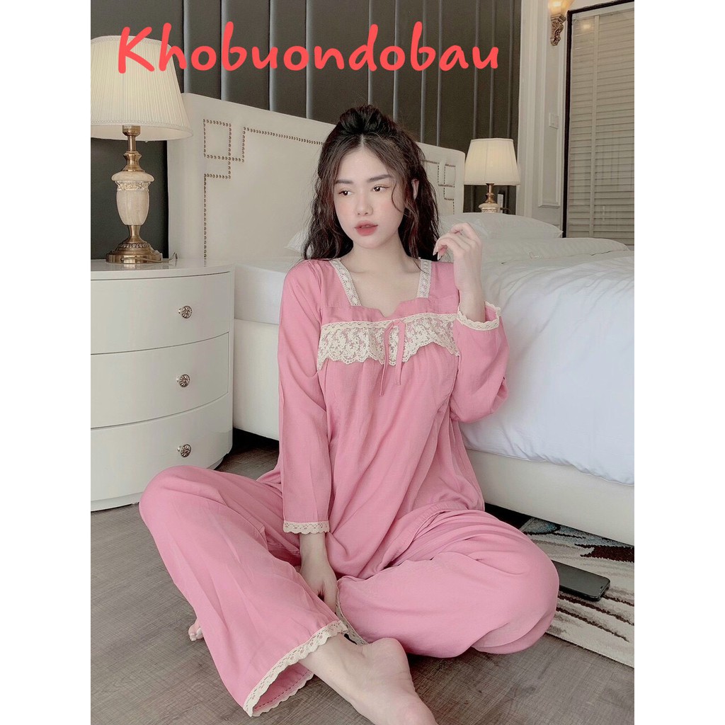 Bộ đồ bầu và sau sinh dài tay chất ĐŨI LỤA CÓ khóa ti tiện lợi cho bé ti BD941