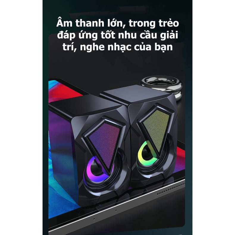 Bộ Loa Máy Tính Mini Dáng Game Thủ X2 Để Bàn Cao Cấp Âm Thanh Siêu Trầm Hỗ Trợ USB 2.0 Bộ 2 Loa